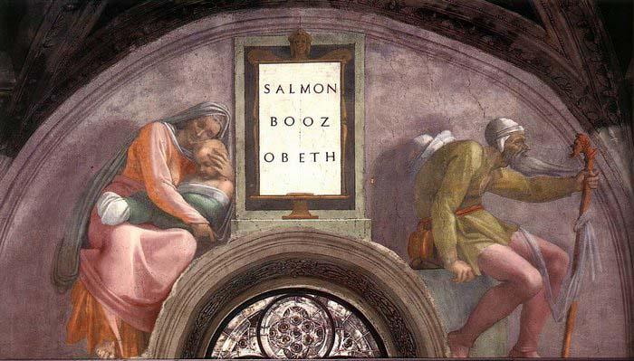 Michelangelo Buonarroti Salmon - Boaz - Obed oil painting image